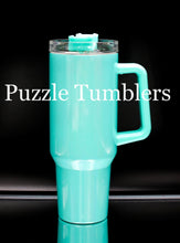 Load image into Gallery viewer, 40oz Sublimation Pastel Tumbler with Colored Handle (WITHOUT SILVER RIM)