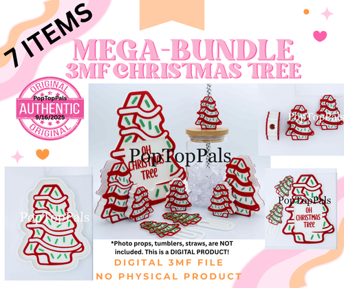 DIGITAL (3MF File): Cute Holiday Christmas Tree BUNDLE (7 Items)