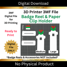 Load image into Gallery viewer, DIGITAL (3MF File): Christmas Wreath Badge Reel Stand (2 Sizes)