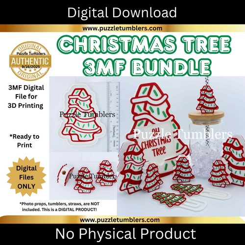 DIGITAL (3MF File): Cute Holiday Christmas Tree BUNDLE (7 Items)