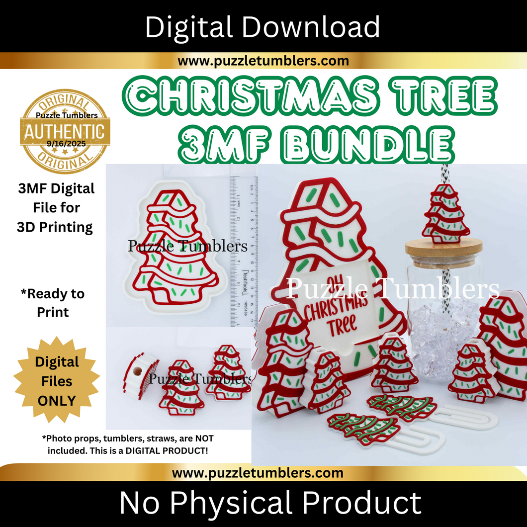 DIGITAL (3MF File): Cute Holiday Christmas Tree BUNDLE (7 Items)
