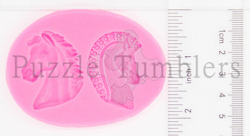 NEW Dual Horse Head Mold (NO HOLE) - PINK Mold