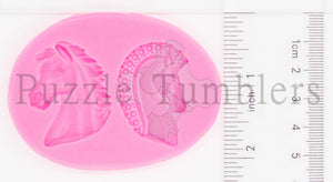 NEW Dual Horse Head Mold (NO HOLE) - PINK Mold