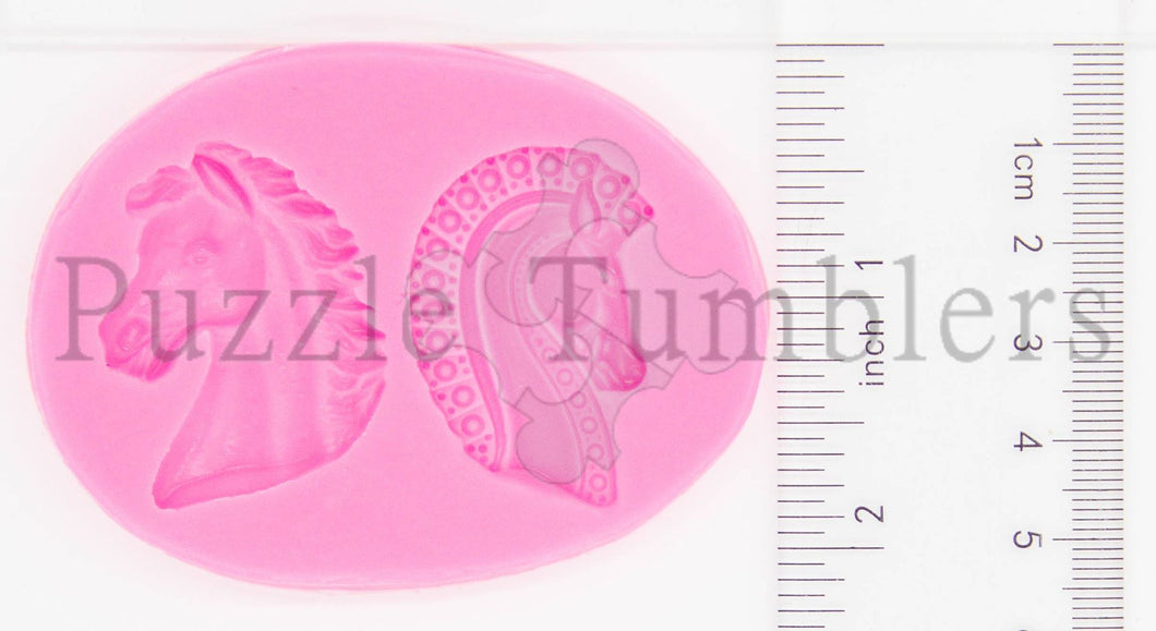 NEW Dual Horse Head Mold (NO HOLE) - PINK Mold