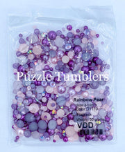 Load image into Gallery viewer, Rainbow Pearl &amp; Rhinestone Mix - Pearl, Pink, Dark and Light Purple