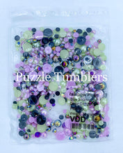 Load image into Gallery viewer, Rainbow Pearl &amp; Rhinestone Mix -  Green, Purple, Black