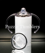 Load image into Gallery viewer, 12OZ SIPPY CUP STRAIGHT SUBLIMATION + 2 LIDS