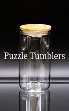 Load image into Gallery viewer, 12OZ SUMBLIMATION CLEAR GLASS TUMBLER WITH BAMBOO LID