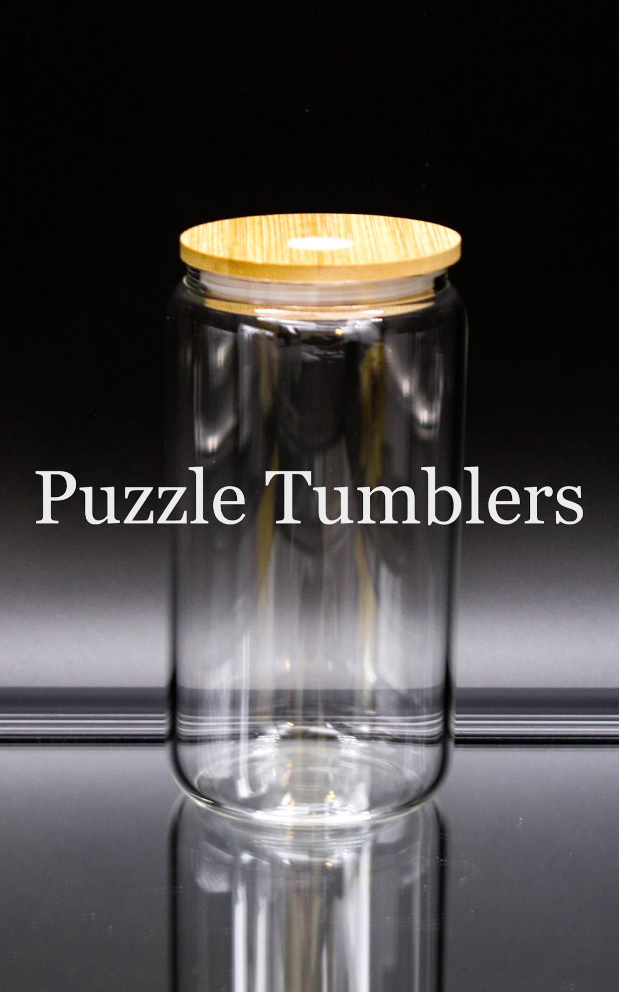 12OZ SUMBLIMATION CLEAR GLASS TUMBLER WITH BAMBOO LID – Puzzle Tumblers
