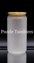 Load image into Gallery viewer, 12OZ SUMBLIMATION FROSTED GLASS TUMBLER WITH BAMBOO LID