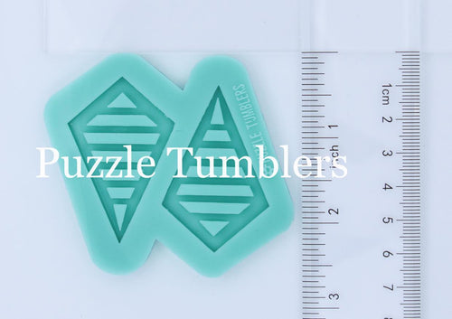 CUSTOM MOLD: DIAMOND DROP STRIPE EARRING *May have a 7-10 Day Shipping Delay (E166)