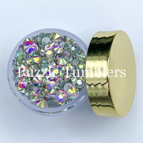 CRYSTAL AB - 1000 Piece Variety Rhinestones AB/Clear Glass Crystal Stones (NON-Hot Fix) SS6-12