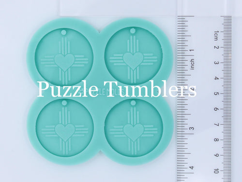 CUSTOM MOLD: NEW MEXICO LARGE ZIA CIRLCE DOUBLE EARRING *May have a 7-10 Day Shipping Delay (E181)