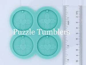 CUSTOM MOLD: NEW MEXICO LARGE ZIA CIRLCE DOUBLE EARRING *May have a 7-10 Day Shipping Delay (E181)