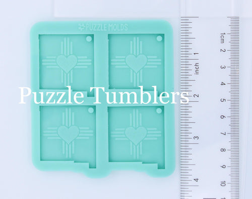 CUSTOM MOLD: NEW MEXICO LARGE ZIA SQUARE DOUBLE EARRING *May have a 7-10 Day Shipping Delay (E182)