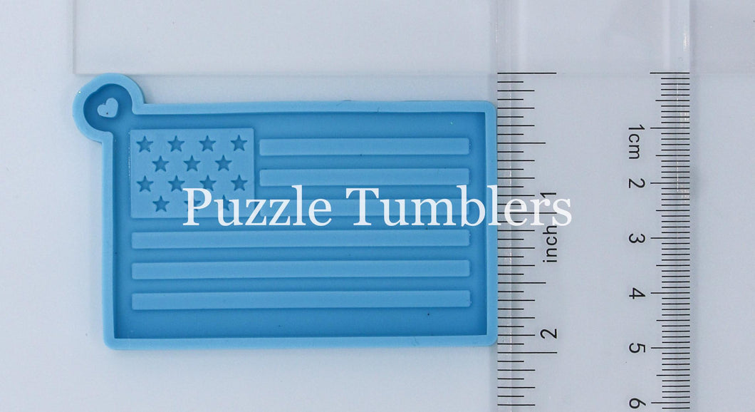 FLAG KEYCHAIN MOLD - SQUARE WITH STRIPES