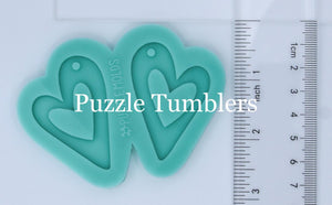 CUSTOM MOLD: "SOLID HEART" Drop Earring  *May have a 7-10 Day Shipping Delay (E19)
