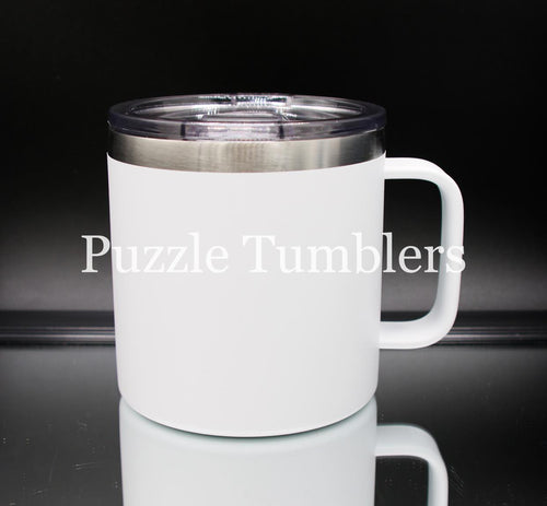 15OZ - STRAIGHT COFFEE MUG - POWDER COATED - WHITE