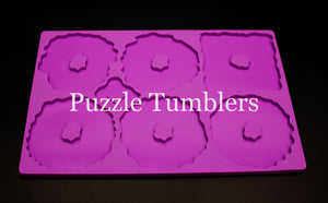 6 PIECE GEODE COASTER PURPLE MOLD SET