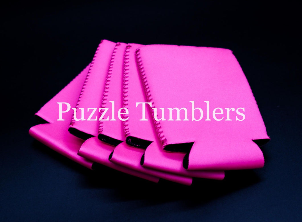 SUBLIMATION: SODA CAN HOLDER PINK - NEOPRENE KOOZIE (5 PACK)