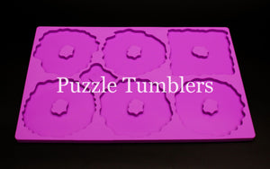 6 PIECE GEODE COASTER PURPLE MOLD SET