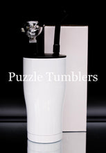 Load image into Gallery viewer, NEW 20OZ CURVE (COLD SMOKE / WATER PIPE) WITH TWIST LID SUBLIMATION TUMBLER - WHITE