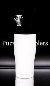NEW 20OZ CURVE (COLD SMOKE / WATER PIPE) WITH TWIST LID SUBLIMATION TUMBLER - WHITE