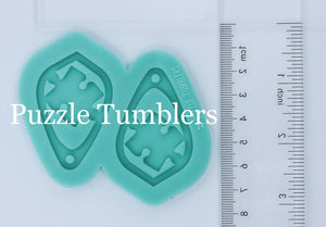 CUSTOM MOLD: SOLID PUZZLE DROP EARRING *May have a 7-10 Day Shipping Delay (E210)