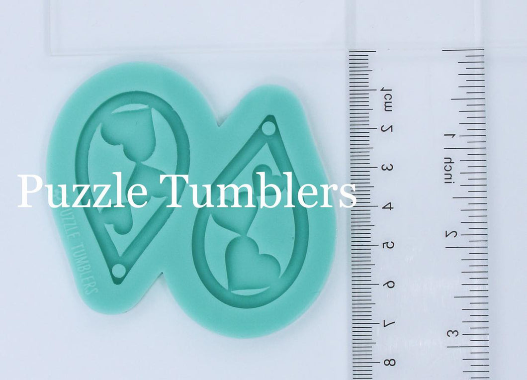 CUSTOM MOLD: TRIPLE HEART DROP EARRING *May have a 7-10 Day Shipping Delay (E218)