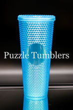 Load image into Gallery viewer, 24OZ BLUE STUDDED TUMBLER - NO LOGO