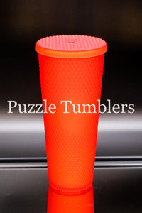 24OZ RED STUDDED TUMBLER - NO LOGO