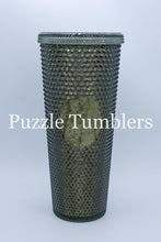Load image into Gallery viewer, 24OZ BLACK GOLD (DARK GREEN SHIFT) STUDDED TUMBLER - NO LOGO