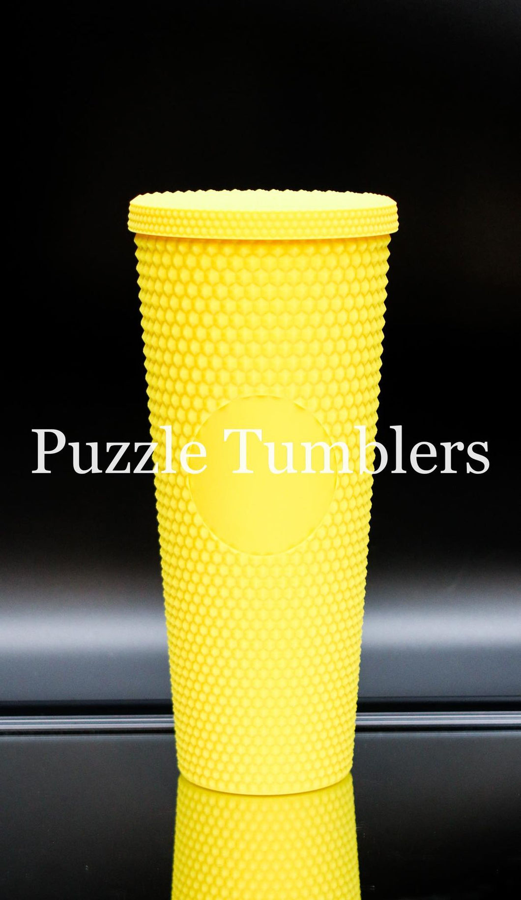 24OZ YELLOW MATTE STUDDED TUMBLER - NO LOGO