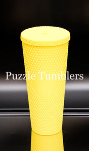 24OZ YELLOW MATTE STUDDED TUMBLER - NO LOGO