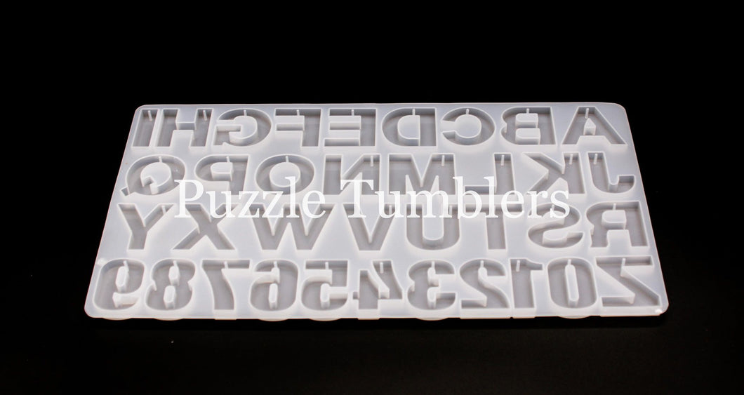 REVERSE ALPHABET WITH INDIVIDUAL HOLES IN LETTERS - MOLD CLEAR