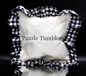 BLACK AND WHITE PLAID PILLOW CASE
