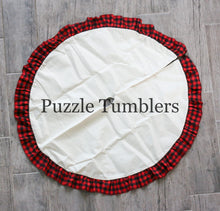 Load image into Gallery viewer, XL CHRISTMAS TREE SKIRT RED AND BLACK PLAID