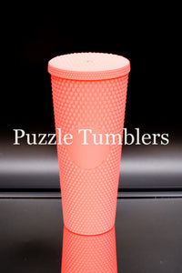 24OZ WATERMELON CORAL STUDDED TUMBLER - NO LOGO