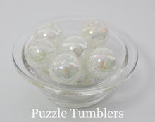 Load image into Gallery viewer, 25MM BUBBLEGUM BEADS VARIETY (10 PIECE) - CLEAR WHITE CRYSTALIZED