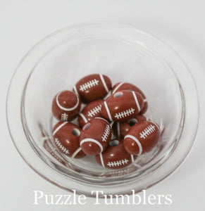 FOOTBALL SHAPED - BUBBLEGUM BEADS (10 PIECES) - SMALL 10MM