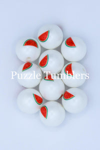 25MM BUBBLEGUM BEADS (10 PIECE) - WATERMELON BEAD