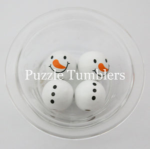 25MM BUBBLEGUM BEADS VARIETY (4 PIECE) - SNOWMAN SET