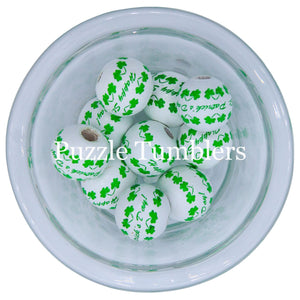 20MM BUBBLEGUM BEADS (10 PIECE) - HAPPY ST. PATRICK'S DAY BEAD