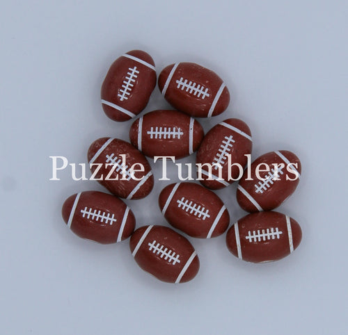 FOOTBALL SHAPED - BUBBLEGUM BEADS (10 PIECES) - SMALL 10MM
