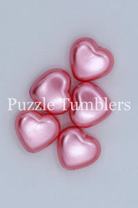 35MM BUBBLEGUM BEADS (5 PIECE) - PINK PEARL HEART *Does NOT fit on pens*