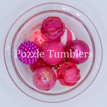 Load image into Gallery viewer, 25MM BUBBLEGUM BEADS VARIETY (10 PIECE) - DARK PINK MIX