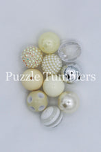 Load image into Gallery viewer, 25MM BUBBLEGUM BEADS VARIETY (10 PIECE) - WHITE IVORY MIX 2