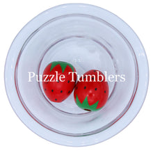 Load image into Gallery viewer, 30MM BUBBLEGUM BEADS (2 PIECE) - STRAWBERRY SHAPE BEAD