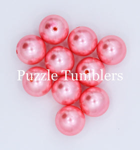 25MM BUBBLEGUM BEADS (10 PIECE) - PINK PEARL
