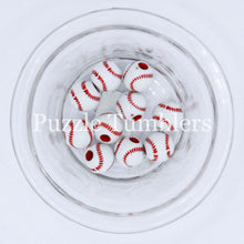 Load image into Gallery viewer, 10MM BUBBLEGUM BEADS (10 PIECE) - BASEBALL BEAD